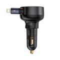 Baseus Enjoyment Pro 55W Car Charger with Retractable Lightning Cable - Black