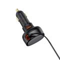 Baseus Enjoyment Pro 55W Car Charger with Retractable Lightning Cable - Black