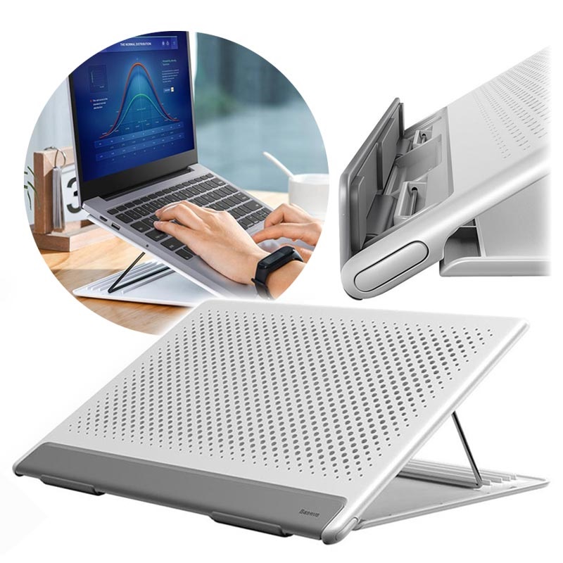 Baseus Let's Go Mesh Foldable Laptop Stand 15 White / Grey