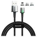 Baseus Magnetic 3-in-1 Cable - Lightning, USB-C, MicroUSB - 2m (Open Box - Excellent) - Black