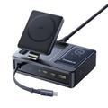 Baseus Nomos 140W Qi2 5-in-1 Wireless Charging Station with Retractable USB-C Cable - Black