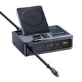 Baseus Nomos 140W Qi2 5-in-1 Wireless Charging Station with Retractable USB-C Cable - Black