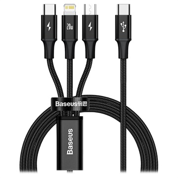 Baseus Rapid 3-in-1 USB Type-C Cable CAMLT-SC01 - 1.5m - Black