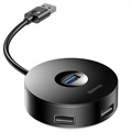 Baseus Round Box 4-port USB 3.0 Hub with MicroUSB Power Supply