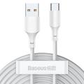 Baseus Simple Wisdom USB-A / USB-C Cable - 1.5m, 2 Pcs. - White