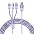 Baseus StarSpeed 3-in-1 Charging and Data Cable - 1.2m, 3.5A - Purple
