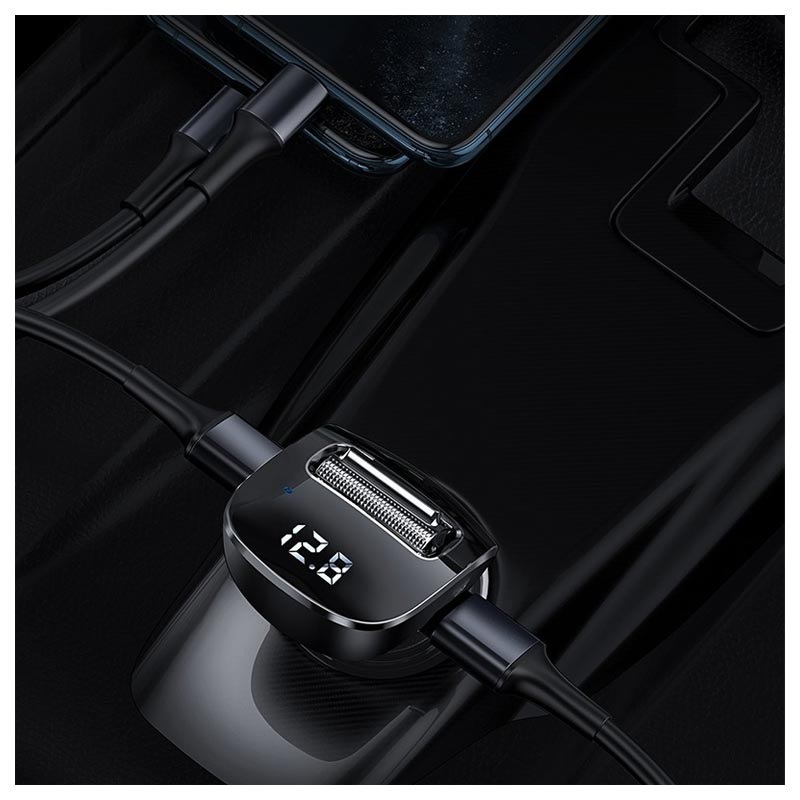 baseus streamer f40 aux wireless mp3 car charger black
