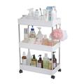 Bathroom shelf with 3 shelves and wheels size 40x22x60cm - White