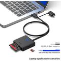 Benfei 4-in-1 USB-C/USB-A 3.0 Card Reader - SD, microSD, MS & CF Cards - Black