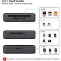 Benfei 4-in-1 USB-C/USB-A 3.0 Card Reader - SD, microSD, MS & CF Cards - Black