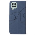 Bi-Color Series Samsung Galaxy A22 4G Wallet Case - Blue