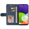 Bi-Color Series Samsung Galaxy A22 4G Wallet Case - Blue