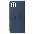 Bi-Color Series Samsung Galaxy A22 5G, Galaxy F42 5G Wallet Case - Blue