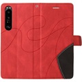 Bi-Color Series Sony Xperia 1 III  Wallet Case - Red