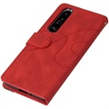 Bi-Color Series Sony Xperia 1 III  Wallet Case - Red