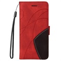 Bi-Color Series Samsung Galaxy A12 Wallet Case - Red