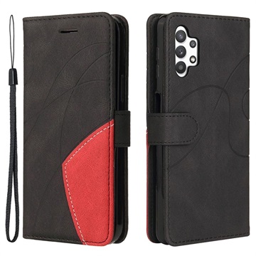 Bi-Color Series Samsung Galaxy A32 5G/M32 5G Wallet Case - Black