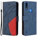 Bi-Color Series Motorola Moto E7 Power Wallet Case - Blue