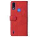 Bi-Color Series Motorola Moto E7 Power Wallet Case - Red
