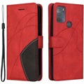 Bi-Color Series Motorola Moto G50 Wallet Case - Red