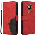 Bi-Color Series Nokia 5.3 Wallet Case - Red