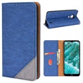Bi-Color Series Nokia C30 Wallet Case - Blue