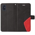 Bi-Color Series Samsung Galaxy A51 Wallet Case - Black
