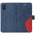 Bi-Color Series Samsung Galaxy A51 Wallet Case - Blue