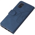 Bi-Color Series Samsung Galaxy A51 Wallet Case - Blue