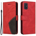 Bi-Color Series Samsung Galaxy A51 Wallet Case - Red