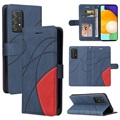 Bi-Color Series Samsung Galaxy A52 5G, Galaxy A52s Wallet Case - Blue