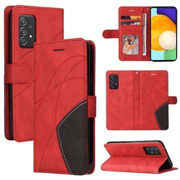 Bi-Color Series Samsung Galaxy A52 5G, Galaxy A52s Wallet Case - Red