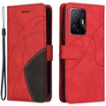 Bi-Color Series Xiaomi 11T/11T Pro Wallet Case - Red