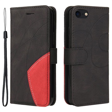 Bi-Color Series iPhone 7/8/SE (2020)/SE (2022) Wallet Case - Black