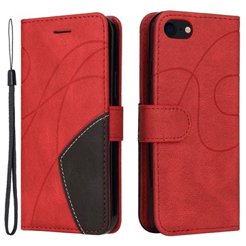 Bi-Color Series iPhone 7/8/SE (2020)/SE (2022) Wallet Case - Red