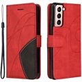 Bi-Color Series Samsung Galaxy S21 5G Wallet Case - Red