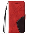 Bi-Color Series Samsung Galaxy S21 5G Wallet Case - Red