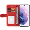 Bi-Color Series Samsung Galaxy S21 5G Wallet Case - Red