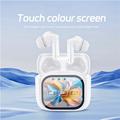 Bluetooth 5.4 AI Translation Wireless Earphones with Touchscreen Charging Case - White