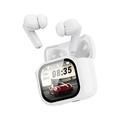 Bluetooth 5.4 AI Translation Wireless Earphones with Touchscreen Charging Case - White