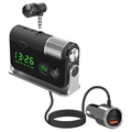 Bluetooth FM Transmitter / Car Charger BC73 - Silver / Black