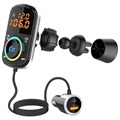 Bluetooth FM Transmitter & Dual Fast Car Charger BC71 - 36W