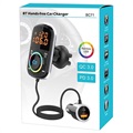 Bluetooth FM Transmitter & Dual Fast Car Charger BC71 - 36W