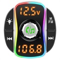 Bluetooth FM Transmitter & Fast Car Charger w/ LED Light BC67
