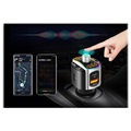 Bluetooth FM Transmitter & Fast Car Charger w/ LED Light BC67