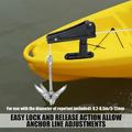 Boat Anchor Lock Bracket with 360-Degree Rotating Rope Holder - Black