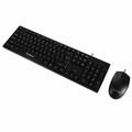 Bosston D5200 USB Wired Keyboard and 1000 DPI Ergonomic Mouse Set - Black