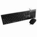Bosston D5200 USB Wired Keyboard and 1000 DPI Ergonomic Mouse Set - Black