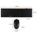 Bosston D5200 USB Wired Keyboard and 1000 DPI Ergonomic Mouse Set - Black