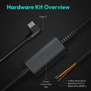 Botslab Dash Cam Hardwire Kit - USB-C, 24/7 Parking Monitor, Low-Voltage Protection - Black
